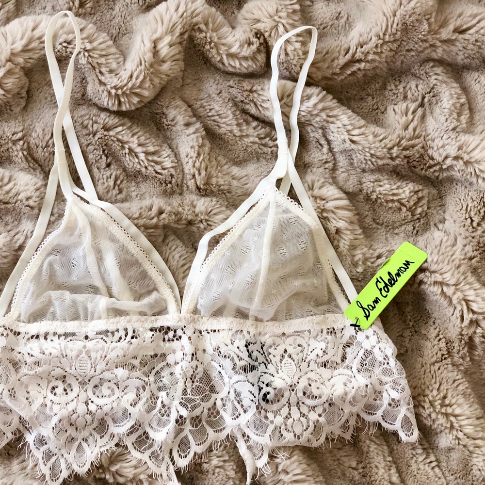 Sam Edelman NWT White lace bralette L - Picture 4 of 8